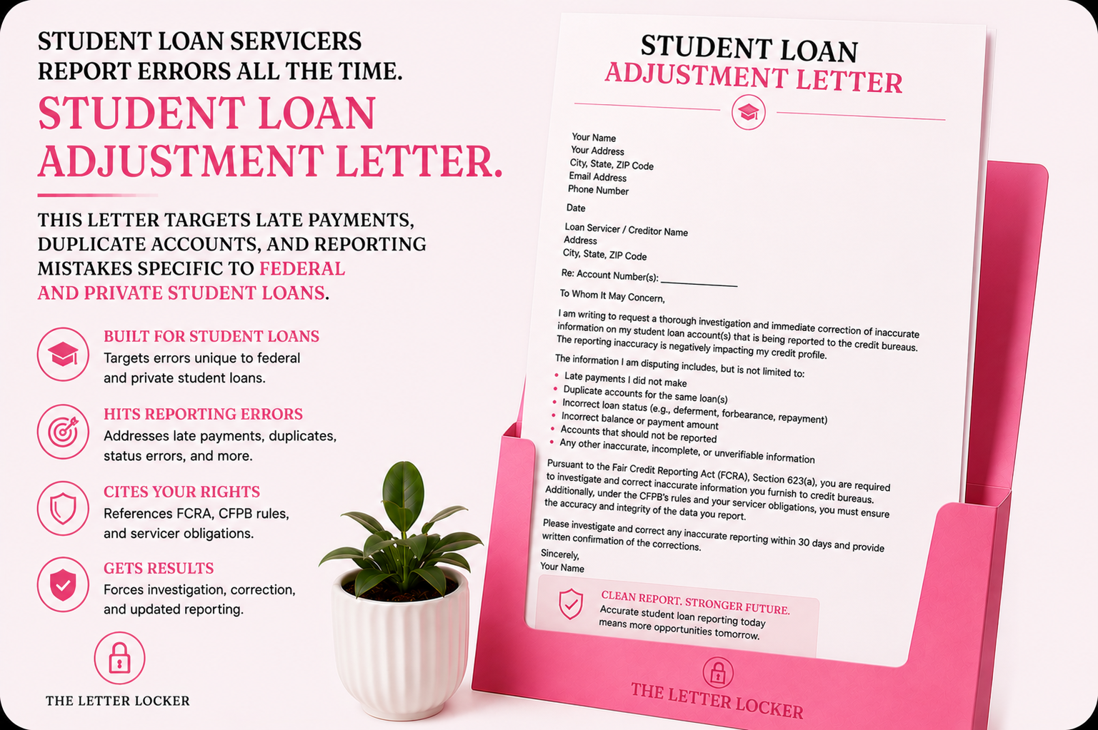 Student Loan Adjustment Letter