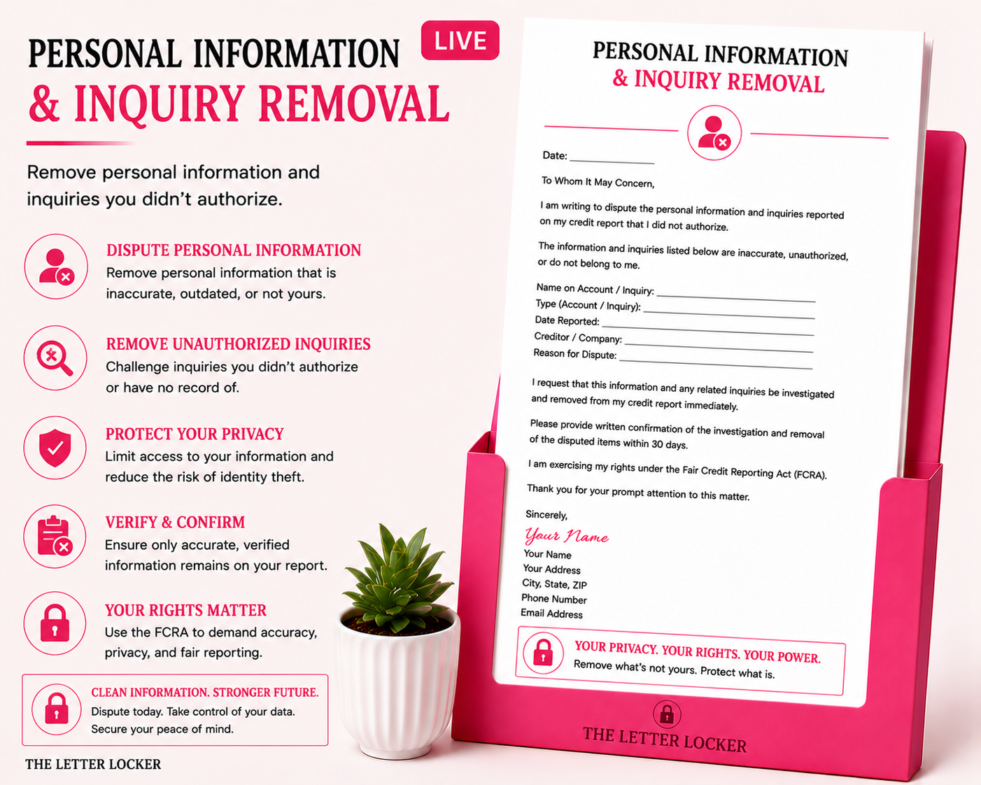 Personal information and inquiry removal
